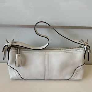 Coach leather handbag white color